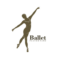 Ballet Dancer logo design vector. Silhouette Ballet Player Template Illustration
