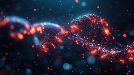 Fototapeta premium Abstract DNA Strand: Glowing Helix of Life