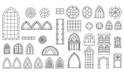 Architectural Top View Furniture & Arch Diagram Set – Floor Plan Symbols and Structural Elements Clipart
