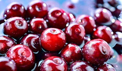 Composition with fresh ripe sour cherries