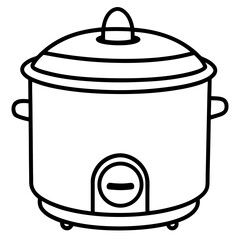Rice Cooker Icon on White