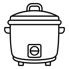 Rice Cooker Icon on White