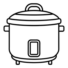 Rice Cooker Icon on White