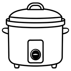 Rice Cooker Icon on White