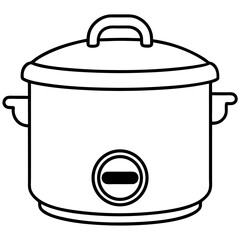 Rice Cooker Icon on White
