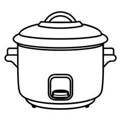 Rice Cooker Icon on White