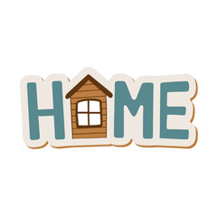 typography sticker design of Home