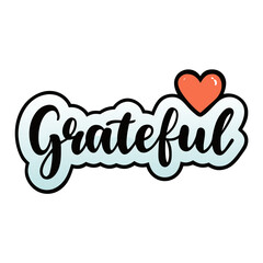 sticker design of grateful