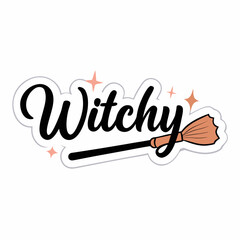 sticker design of witchy