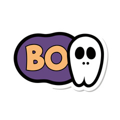 sticker design of boo