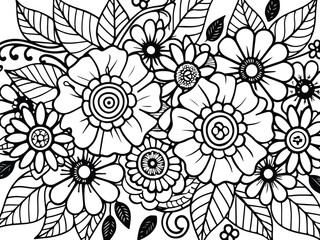 Flwoer coloring pages for adults 
