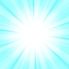 Obraz premium Electric Blue Glowing Sunburst Background. Abstract Blue Glow Effect Sunburst Background for Presentation, Banner, Poster, Flyer, Sales. Modern Pop Art Poster for Summer and Spring Theme.