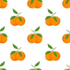 Seamless pattern with orange fruit.