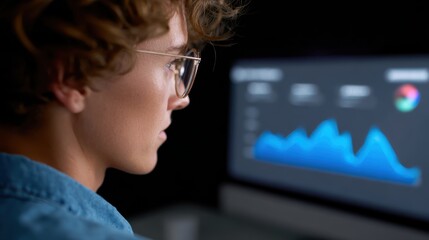 Person reviewing analytics on a social media dashboard, data-driven content strategy. Marketing, insights.