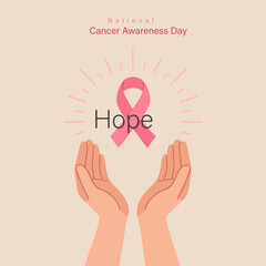 World Cancer Awareness Day Ribbon Background with Hope