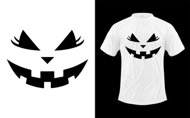 Funny jack o lantern face with eyelashes halloween costume silhouette design
