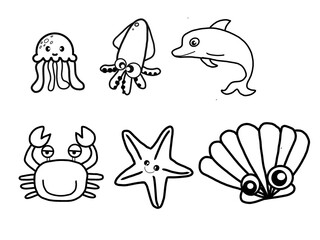 sea animals set