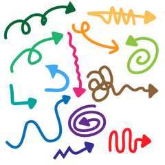 Hand drawn of set of vector arrows, vector illustration.