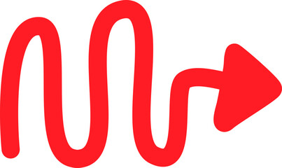 Vector illustration of an arrow shape, hand drawn.