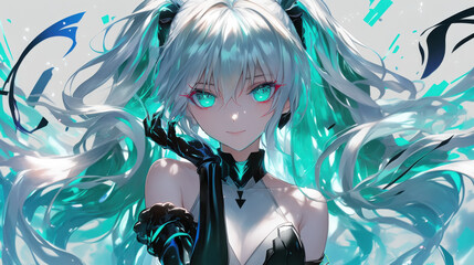 Neon Reverie: Twin-Tailed Dreamstream