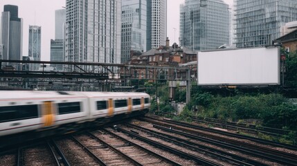 Naklejka premium Modern city train tracks