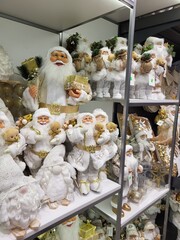  Plush Santa Claus and Christmas toys display