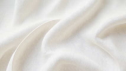 Soft, elegant fabric creates gentle folds and shadows, showcasing a subtle texture and pristine, neutral color tone.