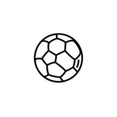 Fototapeta premium Outlined soccer ball with geometric pattern in a minimalistic style centered in the image plane view
