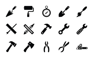 Construction tools icon set