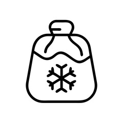 Obraz premium Snowflake-patterned bag with drawstring closure in simple design 