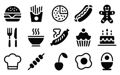 Food related items icon set