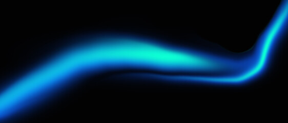 Dynamic blue light trail on black background for modern design projects and technology backgrounds