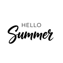 A cheerful and stylish typography and calligraphy illustration with the phrase "Hello Summer."