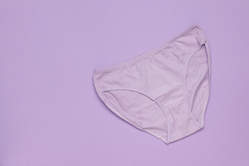 Fototapeta premium Minimalist Lavender Women's Underwear on Pastel Background
