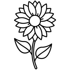 Sunflower Line Art Illustration