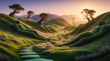 Sunset in the mountains