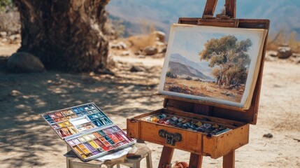 Outdoor painting scene