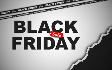 Black Friday sale banner. Vector illustration.