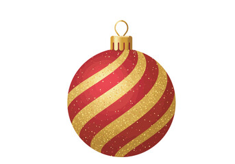 Red and Gold Glittery Spiral Christmas Ornament.