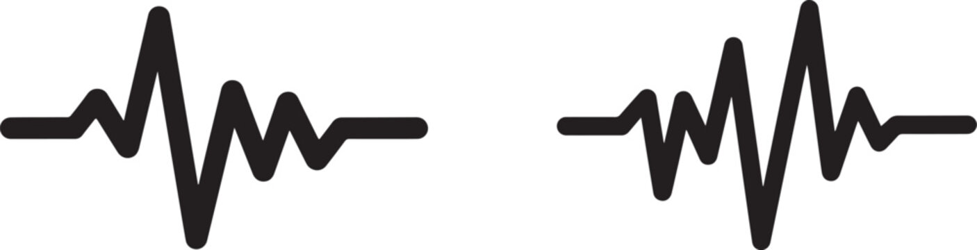 Two black electrocardiogram waveforms on a white background