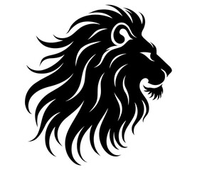Abstract Lion Head Silhouette