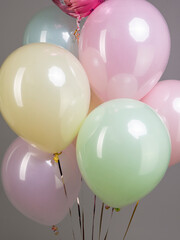 Multicolored balloons filled with helium