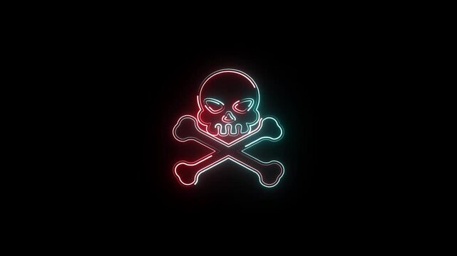 A neon danger icon flashes red with sharp intensity. The triangular outline glows, while the exclamation mark blinks rapidly, creating a sense of urgency and alertness.
