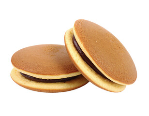 Traditional wagashi dorayaki dessert, isolated and clean edges