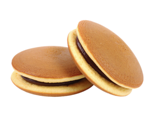 Traditional wagashi dorayaki dessert, isolated and clean edges