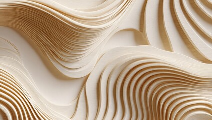 Abstract wavy layers in pale beige
