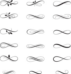 Elegant floral swirl ornaments and infinity symbols