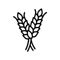Obraz premium Wheat ears in a minimalist line art style for agricultural themes 