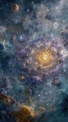 Stunning Deep Space Galaxy Cluster