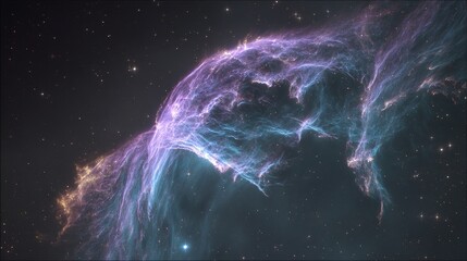 Colorful Glowing Nebula In Space